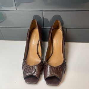 Brown Nine West wedges